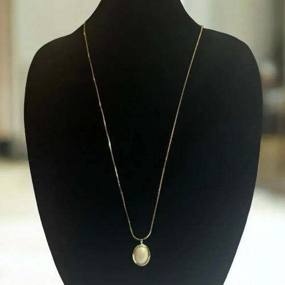 Napier Jewelry - Vintage NAPIER Long Gold Pearl Pendant Necklace, Vintage Preppy Style Jewelry